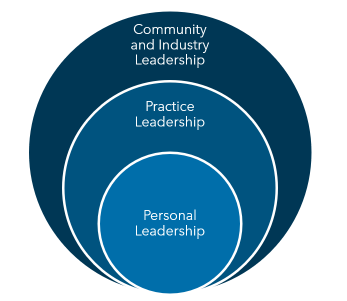 Layers of Leadership in the Healthcare Industry Diagram