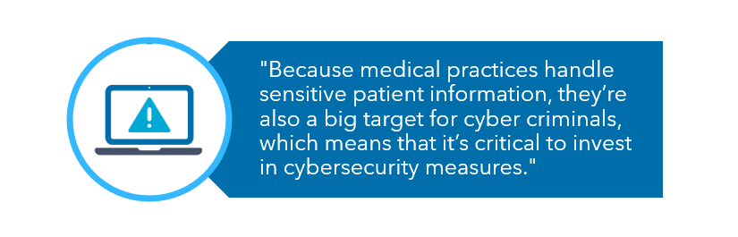 physician practice management and cybersecurity image