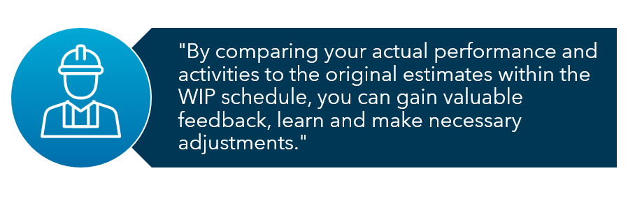 Construction WIP Schedule Adjustments Quote Image